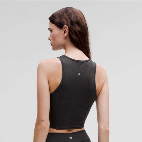 lululemon athletica Black Sueded Crewneck Cropped Tank Top - Picture 2 of 7
